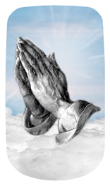 DAROYAL-103-BL Praying Hands Clouds Blue